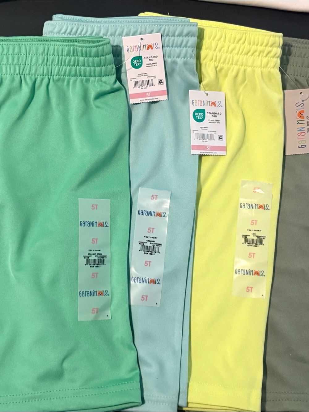 Garanimals Pastel Shorts Trio in Mint, Sky Blue & Lemon